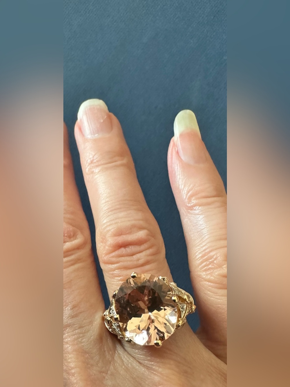 Authentic 14K Yellow Gold MEDA Statement Cocktail Ring Size 7